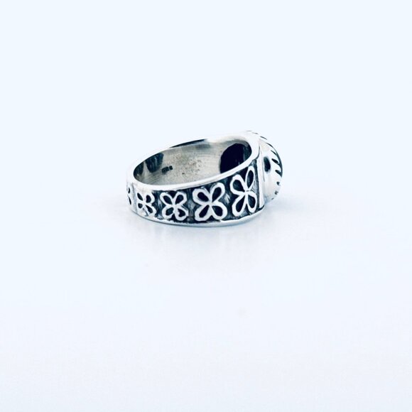 Sterling Silver 925 Oval Cabochon Black Rutile Quartz Wide Band Women's Ring 6.5 - Picture 6 of 13